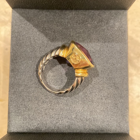 David Yurman 925 & 14k gold Noblesse Ring with Amethyst size 5. - Picture 4 of 8